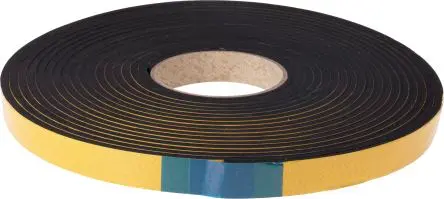 Produktfoto 1 von RS PRO Ethylen-Propylen-Dien-Monomer Schaumstoff Klebeband, Einseitig, Schwarz, Stärke 5 mm, 20mm x 10 m