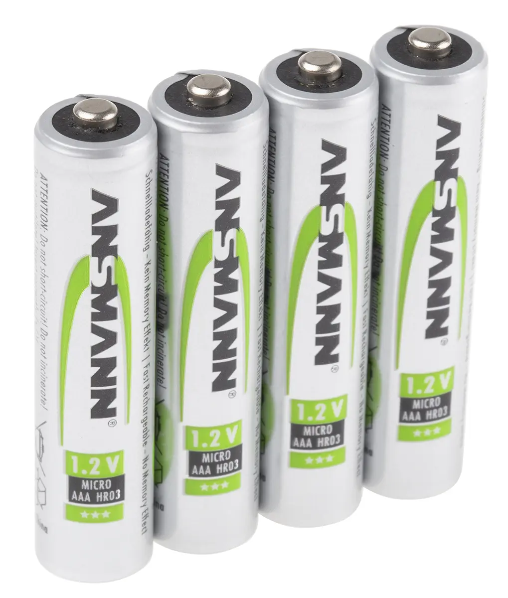 Produktfoto 1 von Ansmann Ansmann MaxE AAA-Akku, Nickel-Metallhydrid, 1.2 V, 550 mAh, 50 °C, -20 °C