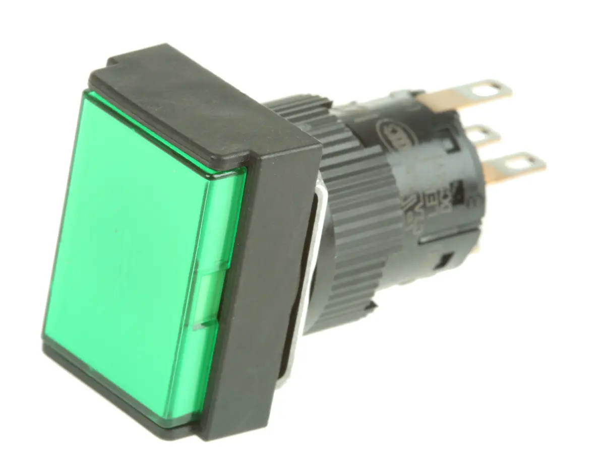 Produktfoto 1 von Schneider Electric Harmony Druckschalter Grün Beleuchtet Federrückstellung Panel Ø 16 mm, 1-poliger Umschalter / 1.5A 24