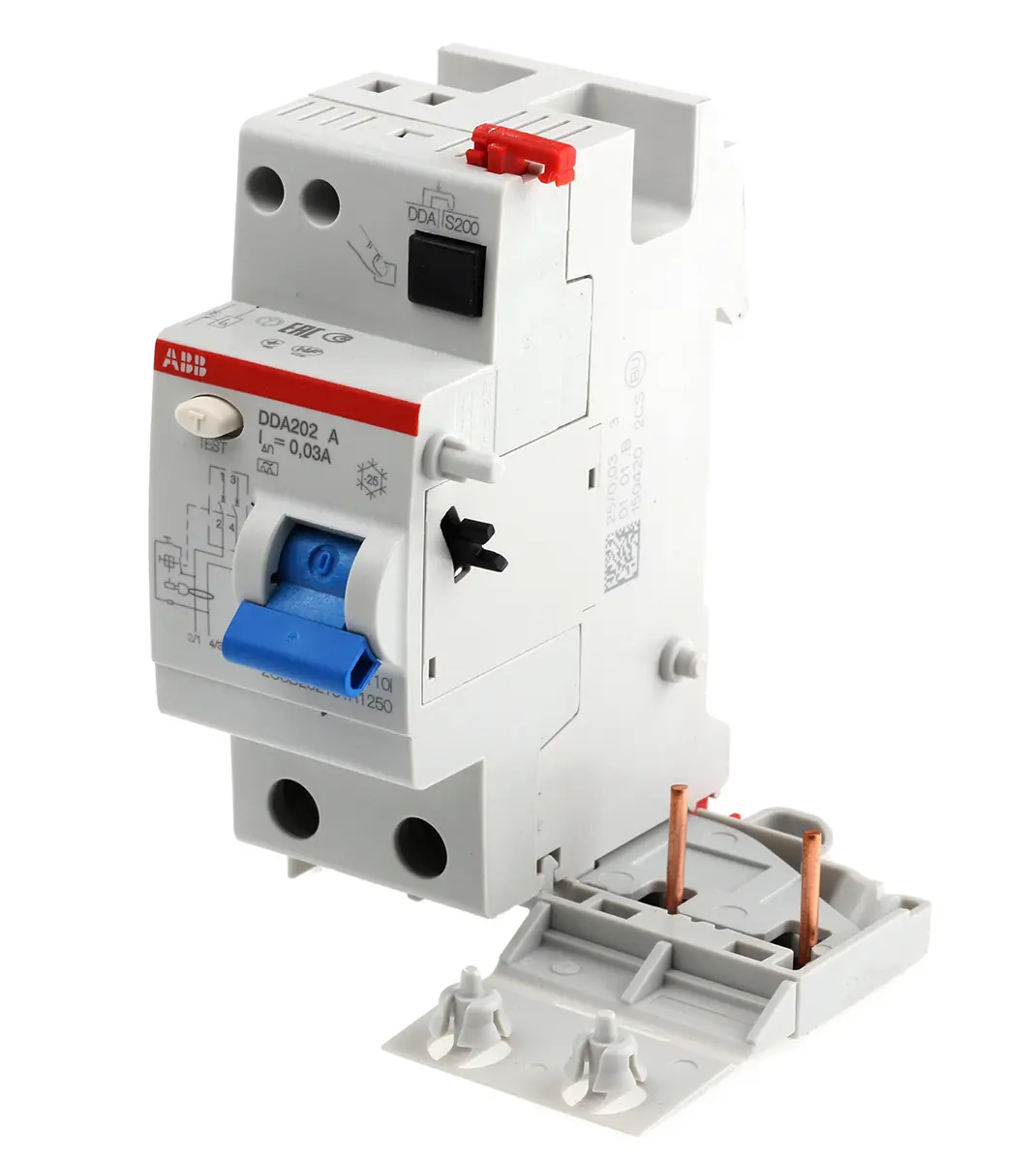 Produktfoto 1 von ABB DDA 200 A RCD/FI, 1+N-polig, 25A, 30mA Typ A System Pro M Compact