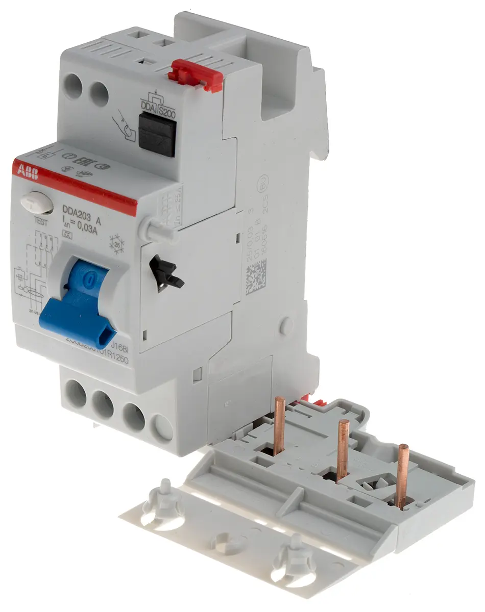 Produktfoto 1 von ABB DDA 200 A RCD/FI, 3-polig, 25A, 30mA Typ A System Pro M Compact CE 230/400V ac