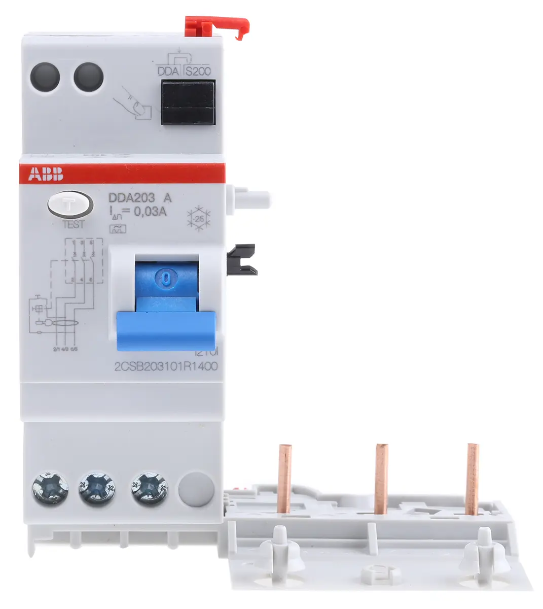 Produktfoto 1 von ABB DDA 200 A RCD/FI-Schalter, 3-polig, 40A, 30mA Typ A System Pro M Compact CE 230 → 400V