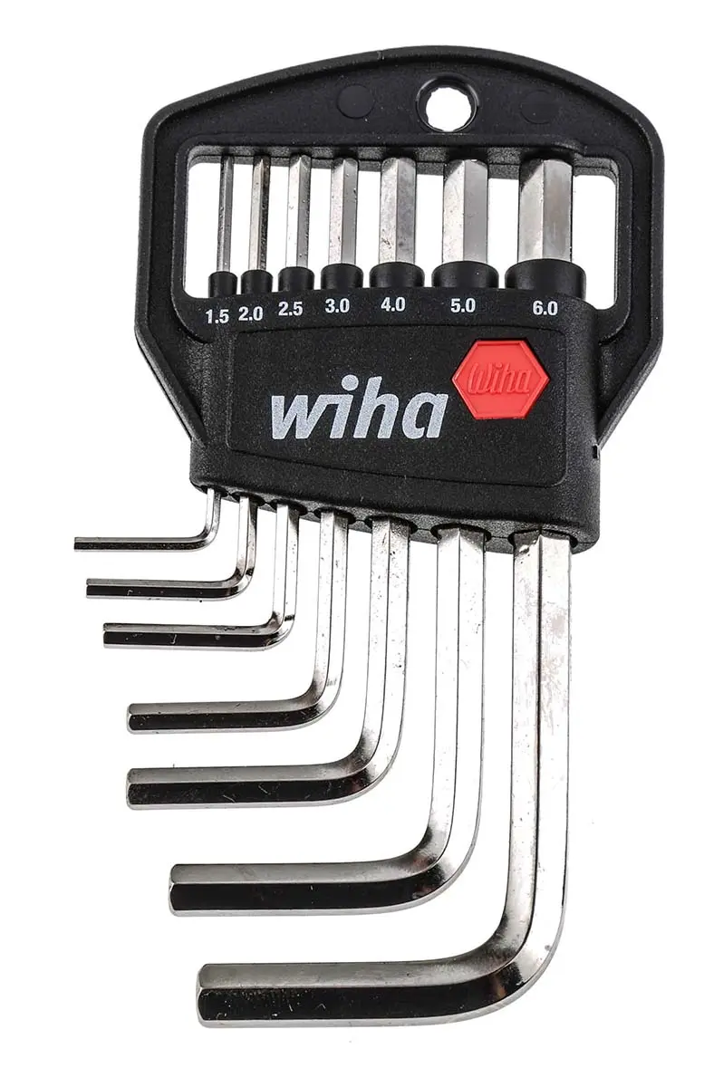 Produktfoto 1 von Wiha metrisch  Innensechskant-Schlüssel, Satz 7-teilig 1.5 → 6mm L-Form kurz