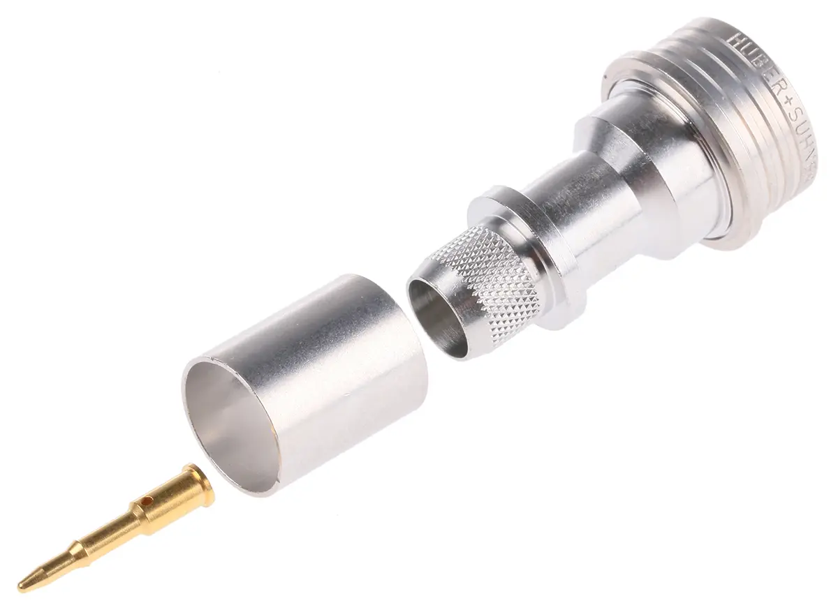 Produktfoto 1 von Huber+Suhner Stecker Koaxialsteckverbinder QN-Steckverbinder, Kabel, für RG214/U-Kabel, 50 Ω Crimpbefestigung, Standard,