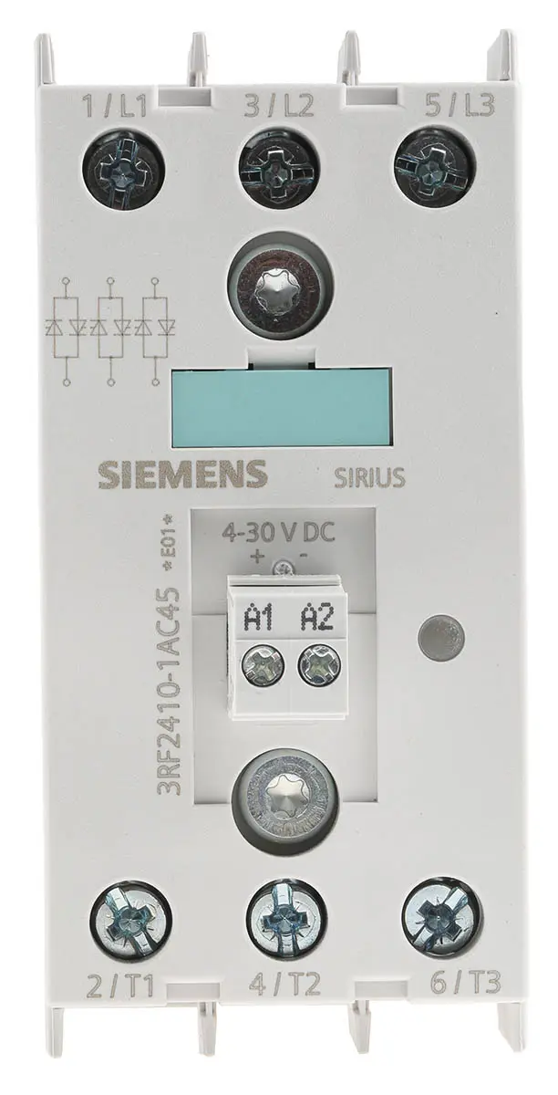 Produktfoto 1 von Siemens 3RF2 DIN-Hutschiene Halbleiterausgang, 3PNO 600 V 30V dc / 10.5 A