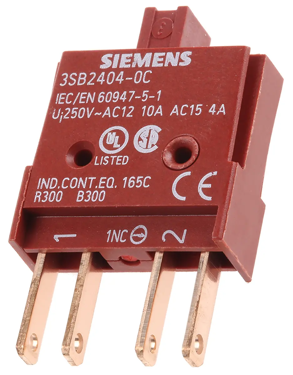Siemens 3SB2 Kontaktblock 1 Öffner 5 → 230V für 3SB2 Flachstecker