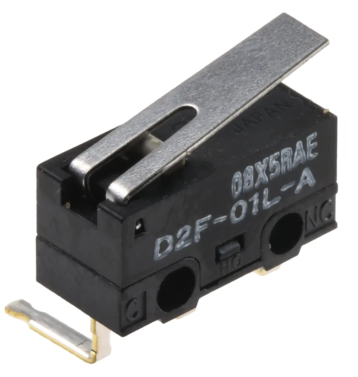 Produktfoto 1 von Omron Mikroschalter Scharnierhebel-Betätiger Rechtwinklige Leiterplatte, 100 mA @ 30 V dc, SPDT IP 40 0,78 N -25°C -