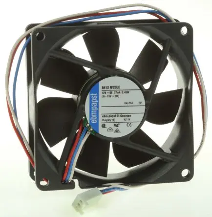 Produktfoto 1 von ebm-papst 8400 N Axiallüfter, Hülse, 12V dc / 500 mW 41 mA, 1500 U/min, 33 m³/h 80 mm 80mm 25 mm