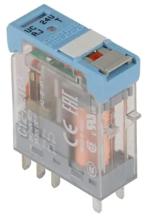 Releco C12 Leistungsrelais 24V ac/dc Spule 2-poliger Umschalter Leiterplattenmontage 5A 742 Ω 700 mW