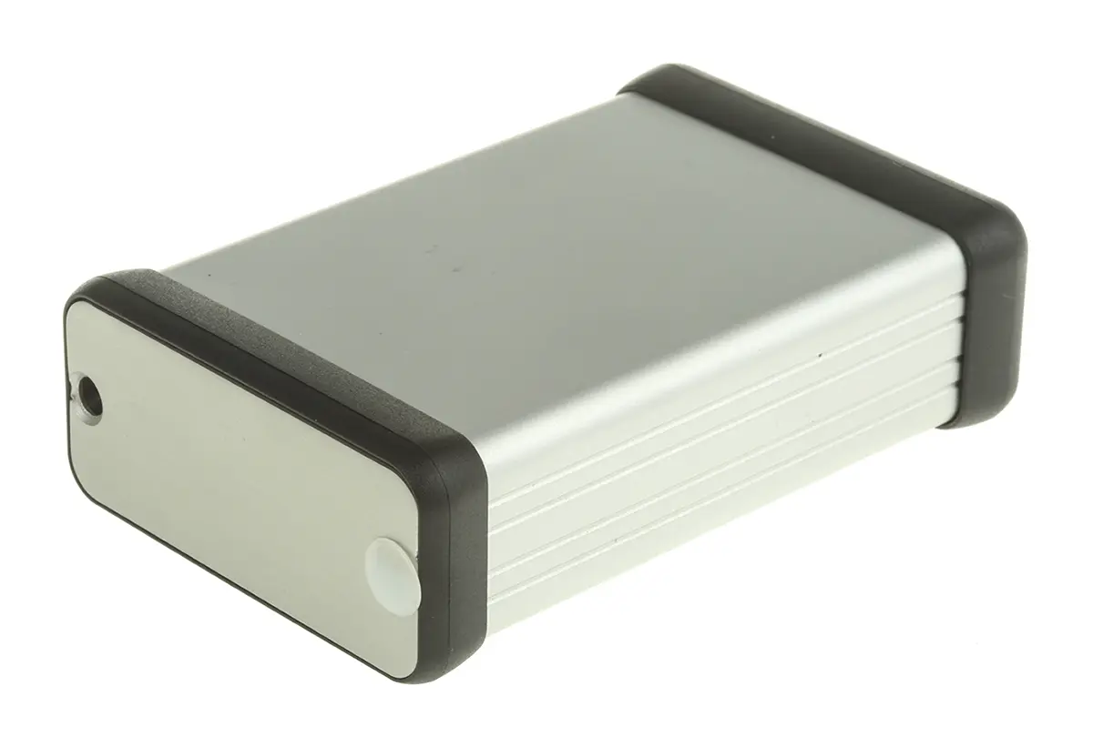 Produktfoto 1 von Hammond Serie 1455 Tragbares Gehäuse, Aluminium, 54 mm, 80 mm, H. 23 mm, Silber, IP54