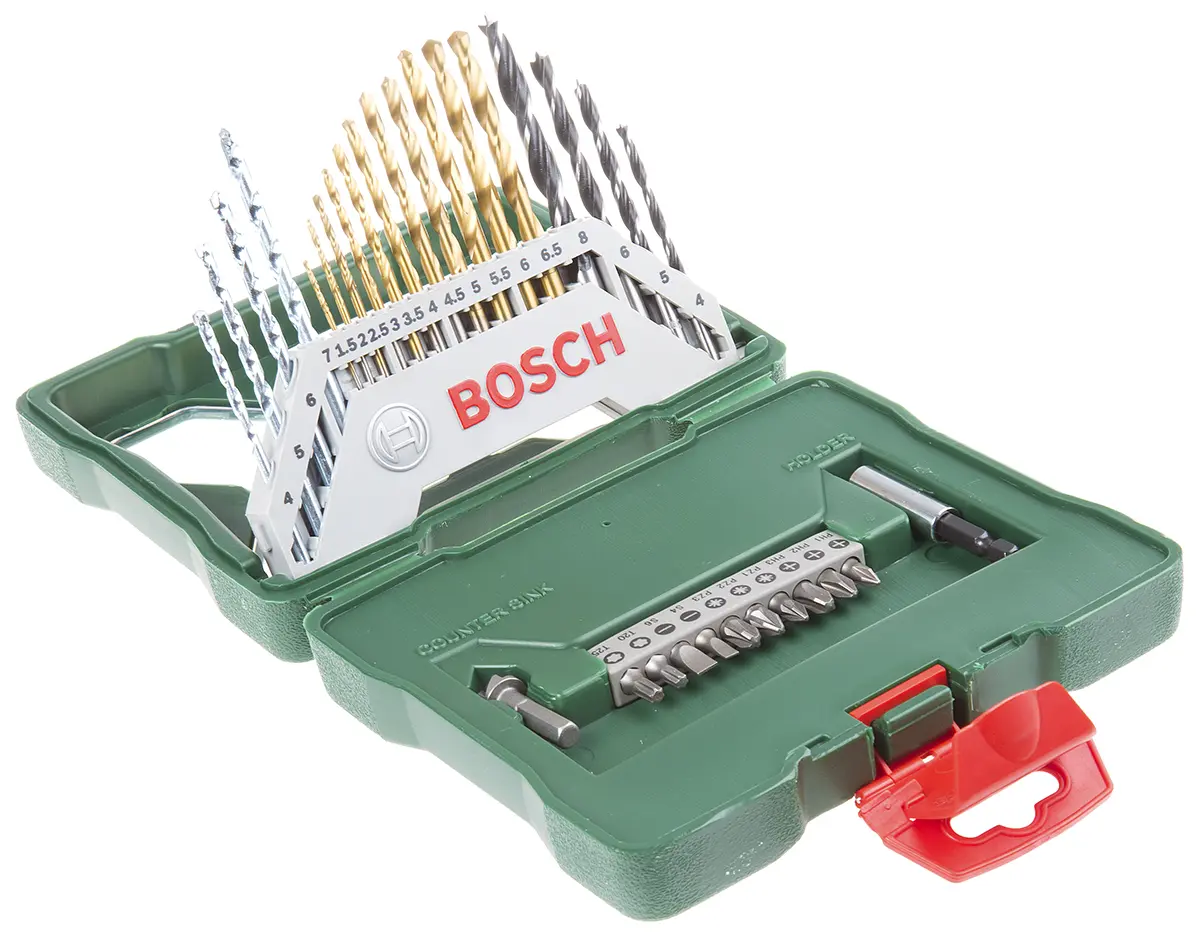 Produktfoto 1 von Bosch Holz Drehung Satz 1.5 mm → 8 mm, 30-teilig für Mehrmaterial