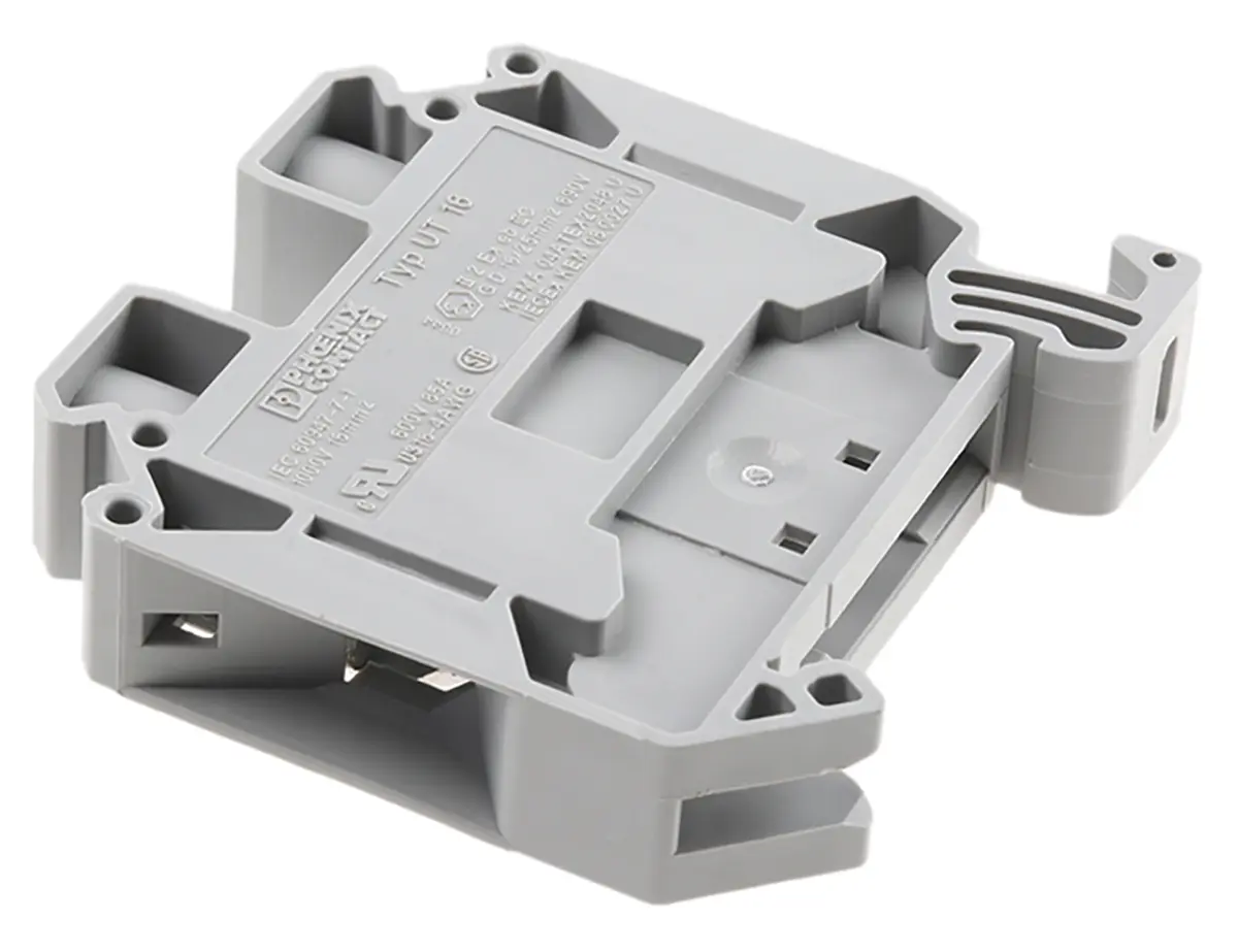 Produktfoto 1 von Phoenix Contact UT 16 Reihenklemme Einfach Grau, 1.5 → 25mm², 1 kV / 76A, Schraubanschluss