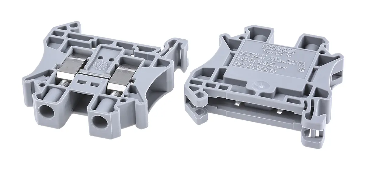 Produktfoto 1 von Phoenix Contact UT 10 Anschlussklemmenblock für Durchkontaktierung 1 Grau, 0.5mm², 16 mm², 1kV Schraubbefestigung