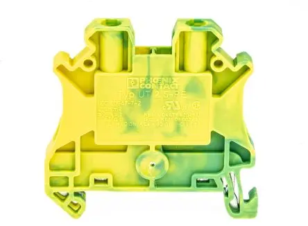 Produktfoto 1 von Phoenix Contact UT 2.5-PE Schutzleiterklemme 1 Grün, Gelb, 0.14mm², 4 mm², 8kV Schraubbefestigung ATEX