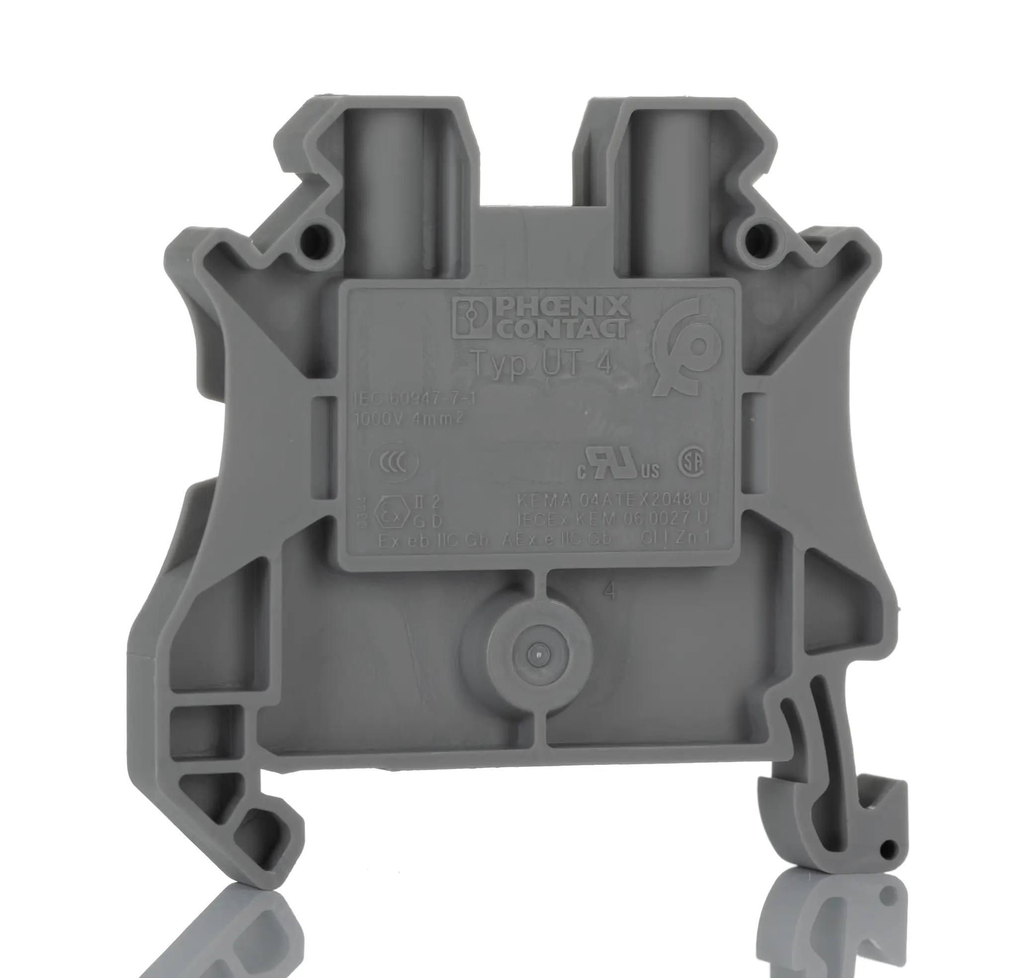 Produktfoto 1 von Phoenix Contact UT 4 Reihenklemme Einfach Grau, 0.14 → 4mm², 1 kV / 32A, Schraubanschluss