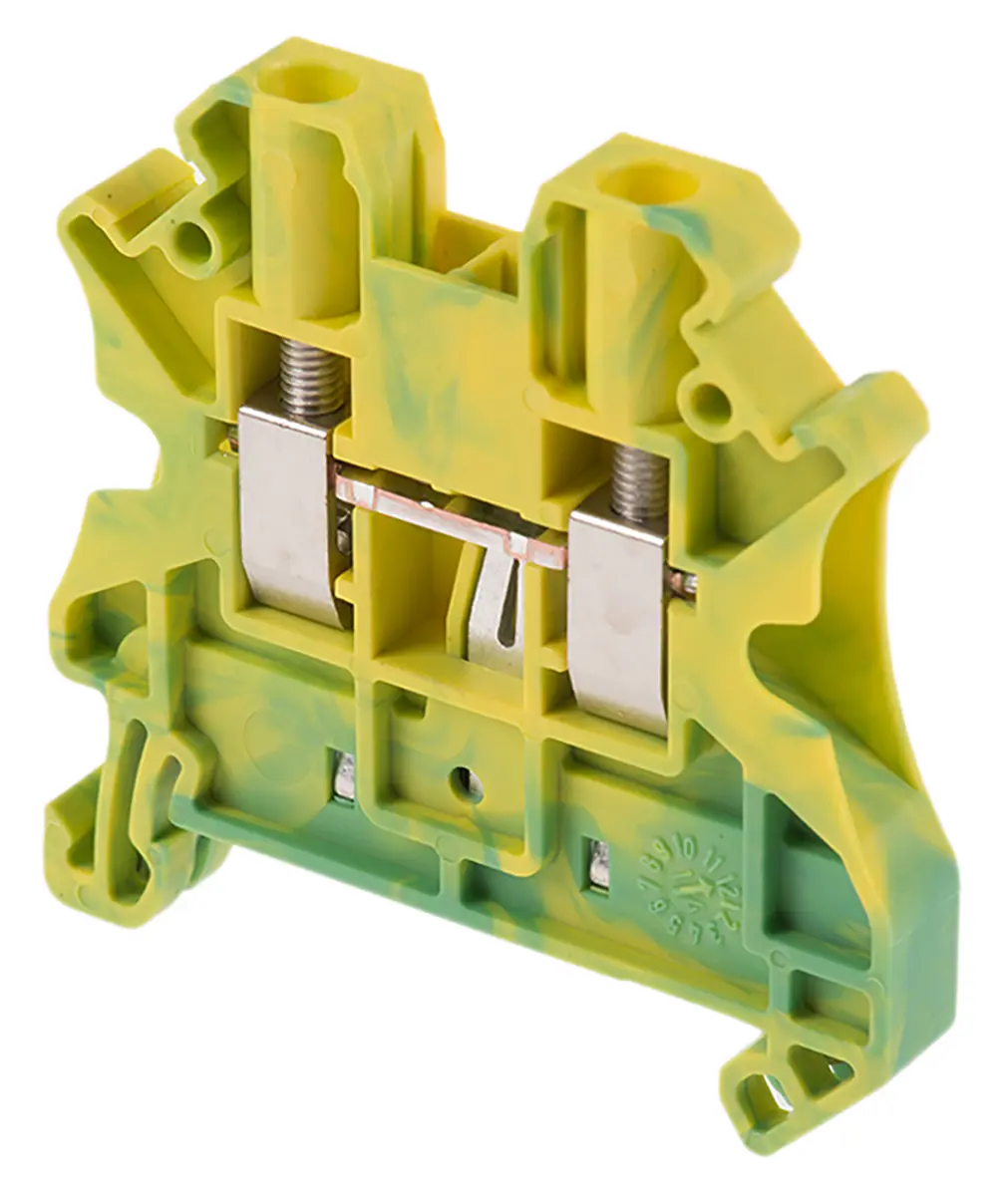 Produktfoto 1 von Phoenix Contact UT 4-PE Schutzleiterklemme 1 Gelb, Grün, 0.14 to 6 mm², 690 V Schraubbefestigung ATEX