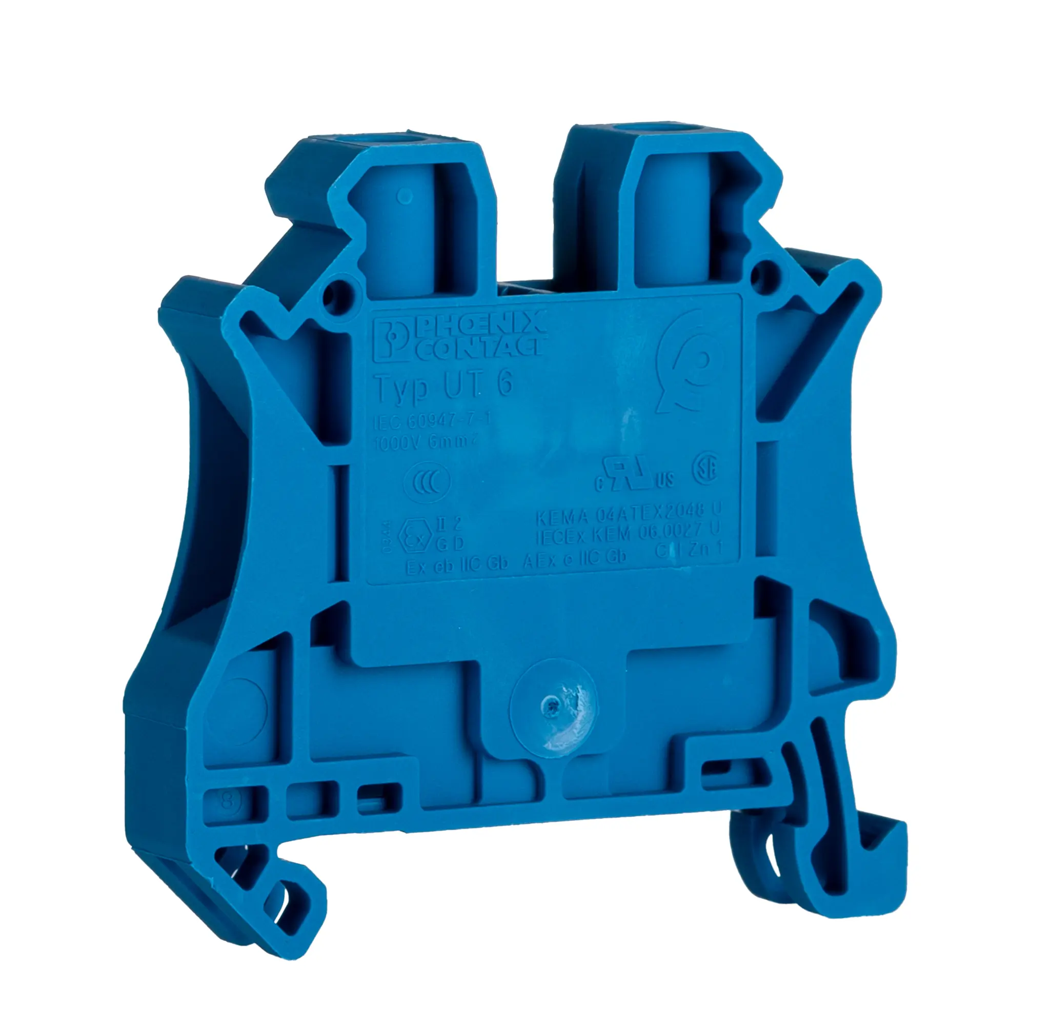 Produktfoto 1 von Phoenix Contact UT 6 BU Anschlussklemmenblock für Durchkontaktierung 1 Blau, 0.2mm², 10 mm², 1kV Schraubbefestigung ATEX