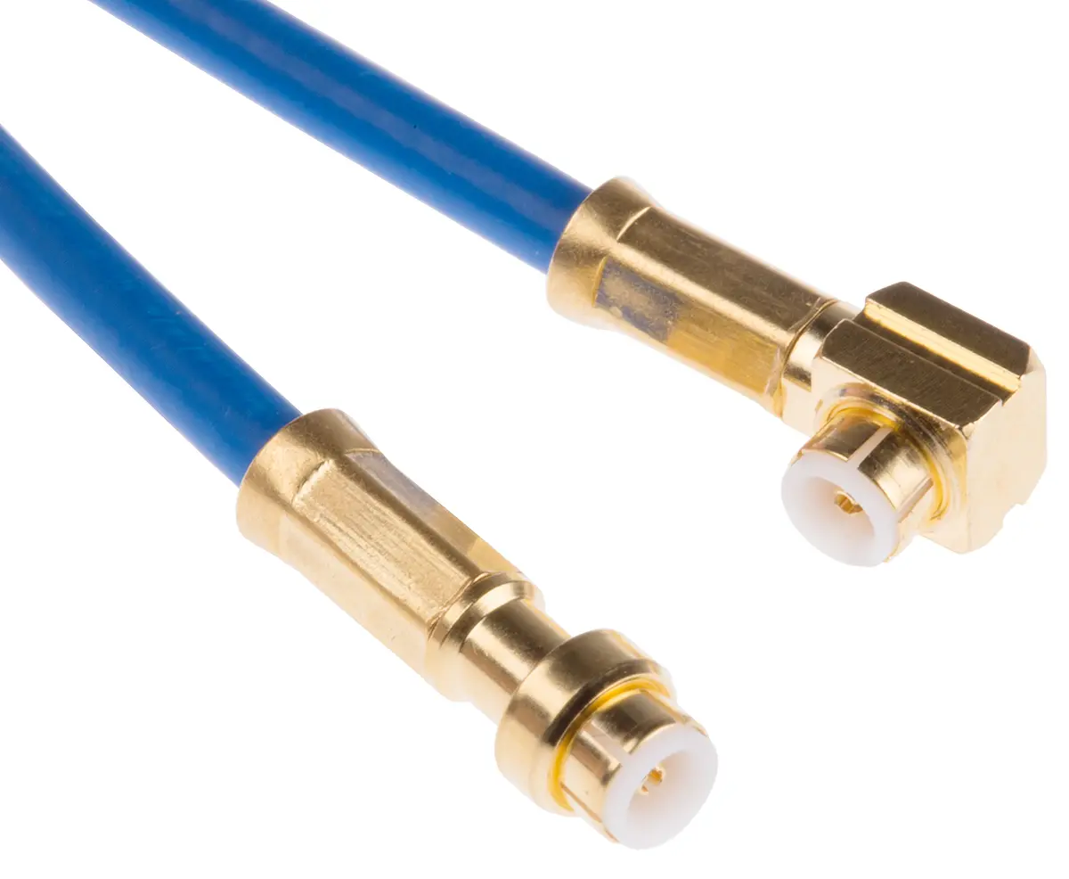 Produktfoto 1 von Huber+Suhner 11MMBXEF31616MMBX Koaxialkabel Stecker, 50 Ω Stecker, 300 mm, MMBX / MMBX, Blau