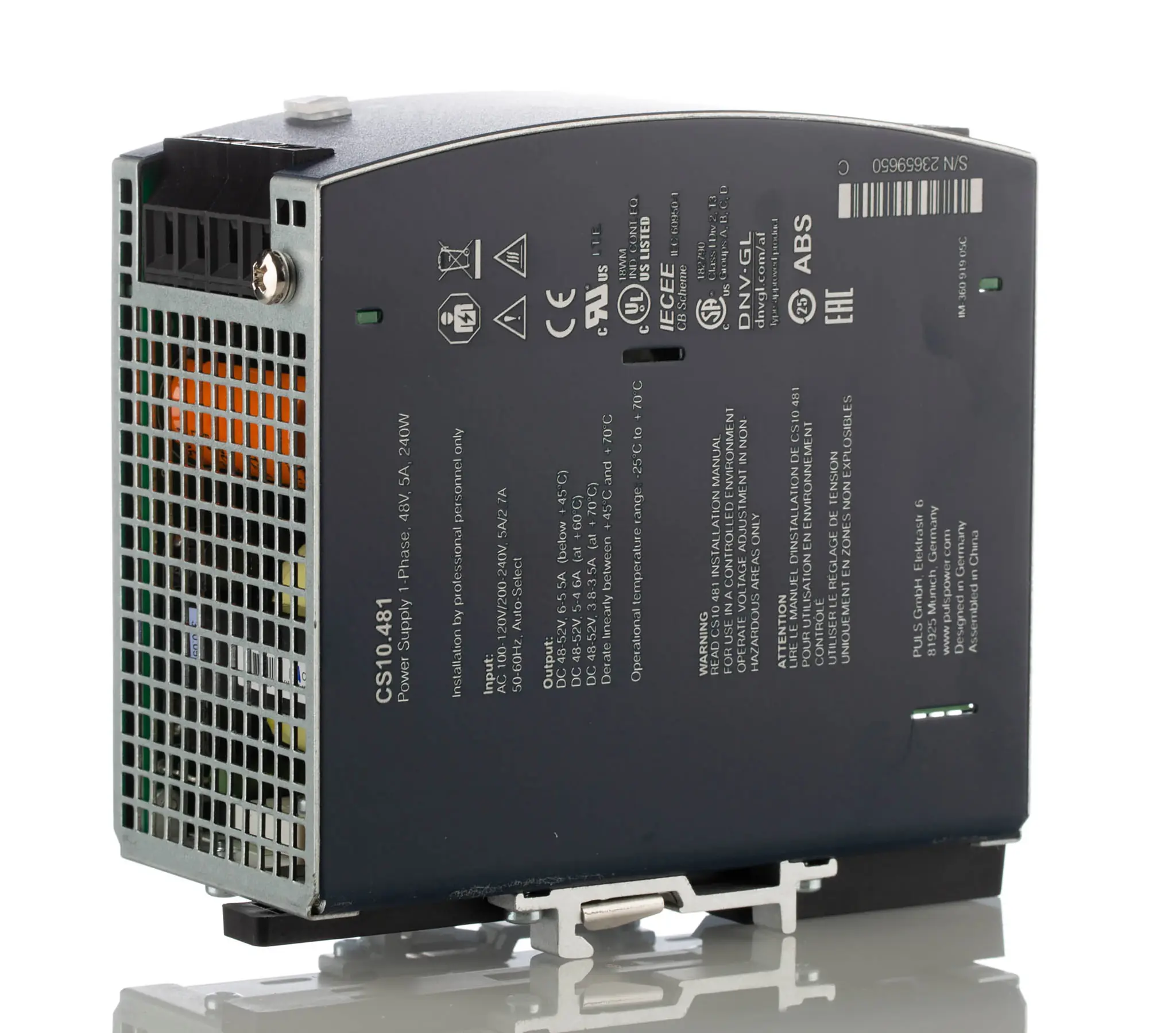 Produktfoto 1 von PULS DIMENSION C-Line DIN-Schienen Netzteil Getaktet 48V dc / 5A 240W 100→120V ac