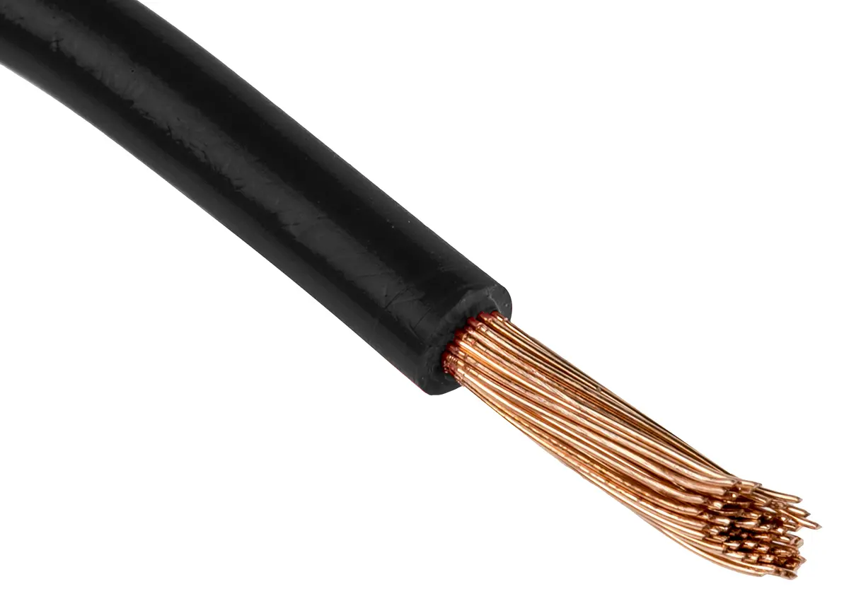 Produktfoto 1 von RS PRO H07V2-K Einzeladerleitung 16mm², 6 AWG 100m Schwarz PVC isoliert Ø 8.3mm 115/0.4 mm Litzen