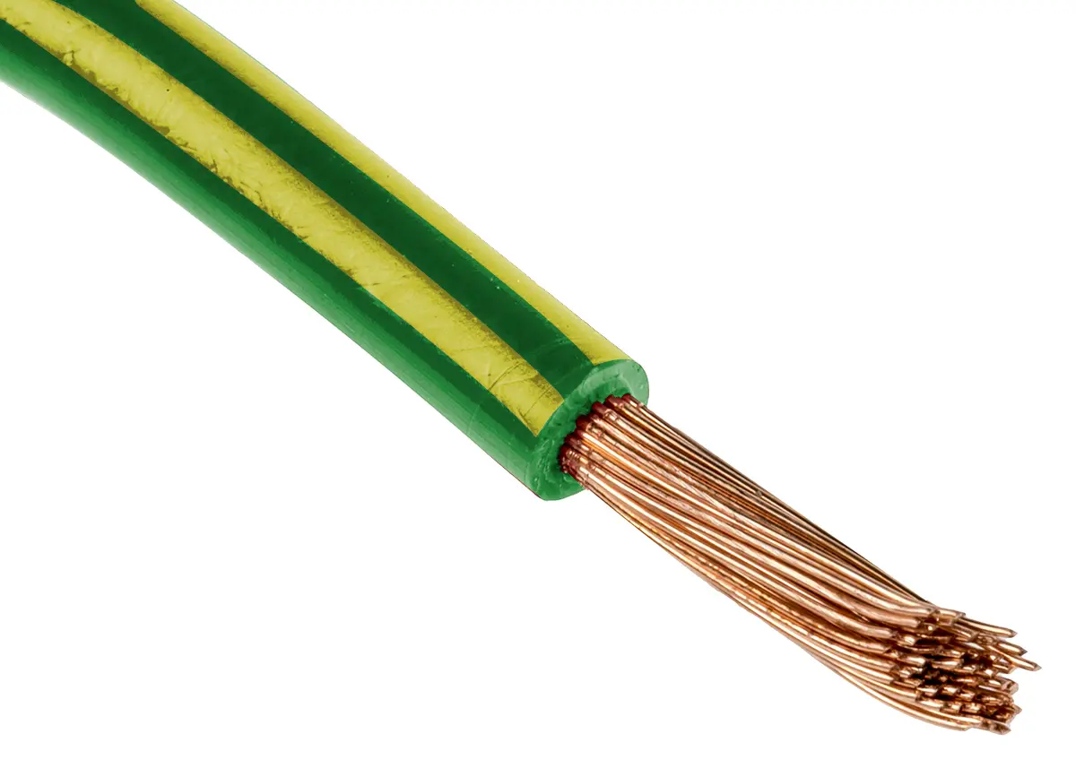Produktfoto 1 von RS PRO H07V2-K Einzeladerleitung 10mm², 8 AWG 100m Grün/Gelb PVC isoliert Ø 6.8mm 72/0,4 mm Litzen