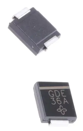 Produktfoto 1 von Vishay AEC-Q101 1 TVS-Diode Unidirektional Einfach 1.5 kW 6.4 V min., 2-Pin, Oberfläche 5 V max SMC