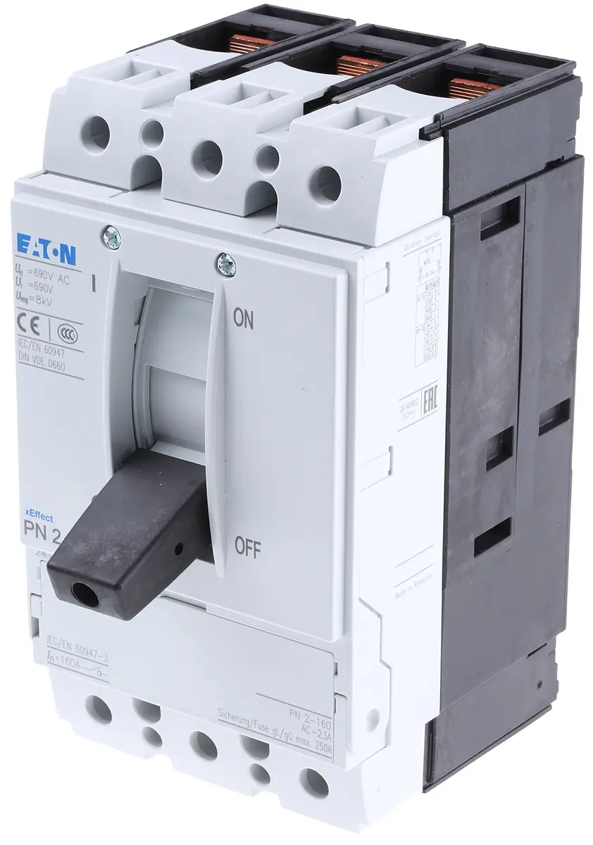 Produktfoto 1 von Eaton NZM NZM, Kompaktschutzschalter 3-polig, 160 A Feststehend / Abschaltvermögen 80 kA 690 V ac