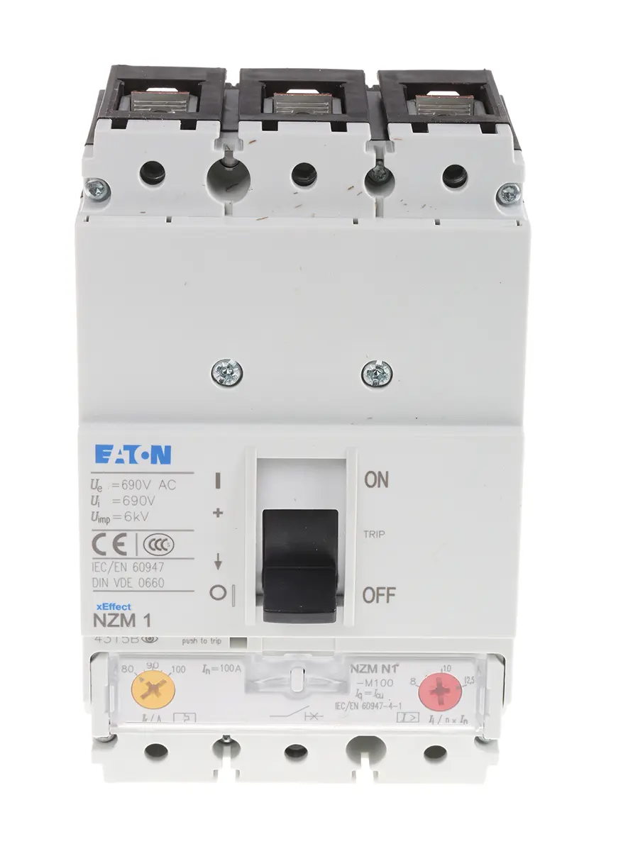 Produktfoto 1 von Eaton xEnergy xEnergy, Kompaktschutzschalter 1-polig, 100 A Feststehend / Abschaltvermögen 50 kA 690 V ac 500 V dc