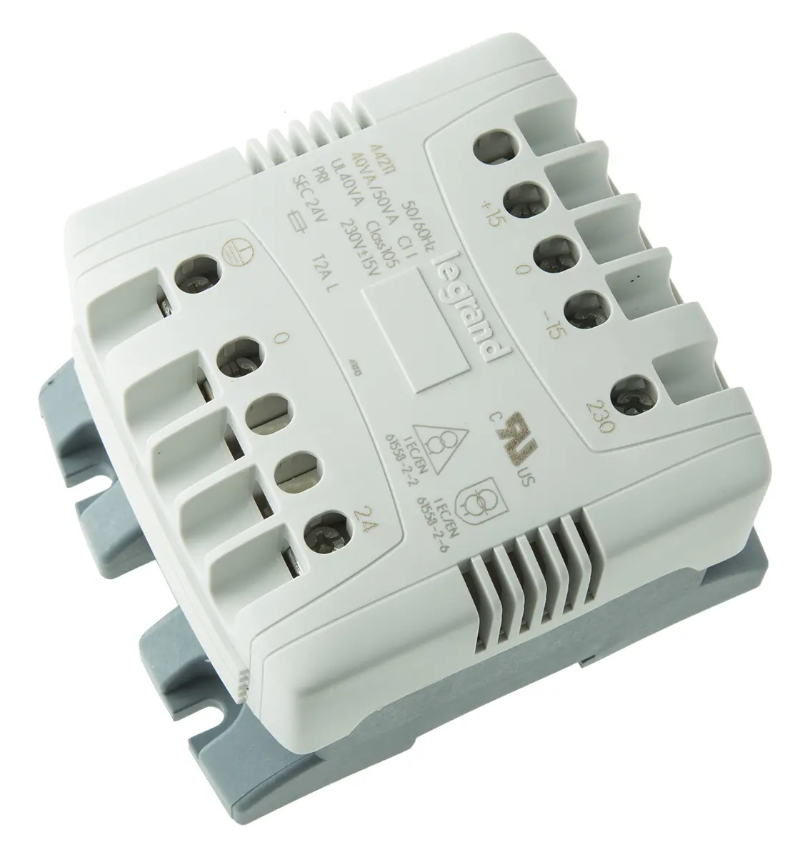Produktfoto 1 von Legrand 8000 VA DIN-Schienen-Trafo, Primär 215 V ac, 230 V ac, 245 V ac / Sekundär 24 V ac Klemme, Schienenverkehr,