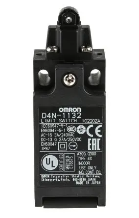 Produktfoto 1 von Omron D4n Verriegelungsschalter, Rollenstößel 1 Schließer/1 Öffner, IP67