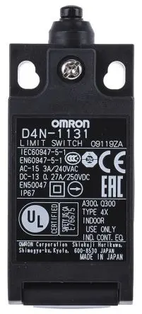 Produktfoto 1 von Omron D4n Endschalter, Stößel 1 Schließer/1 Öffner, IP67, Kunststoff
