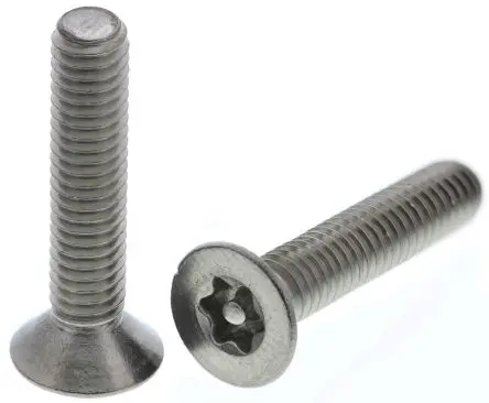 Produktfoto 1 von RS PRO Sicherheitsschraube Sicherheits Innensechskant Flach, Edelstahl glatt, M4 x 20 mm