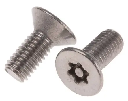 Produktfoto 1 von RS PRO Sicherheitsschraube Sicherheits Innensechskant Flach, Edelstahl glatt, M5 x 12 mm