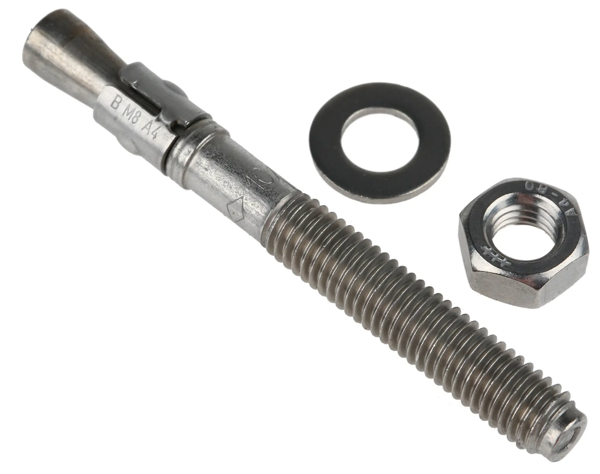 Produktfoto 1 von RS PRO Schraubanker M8 x 75 mm Stärke 10 mm max. Edelstahl 8 mm