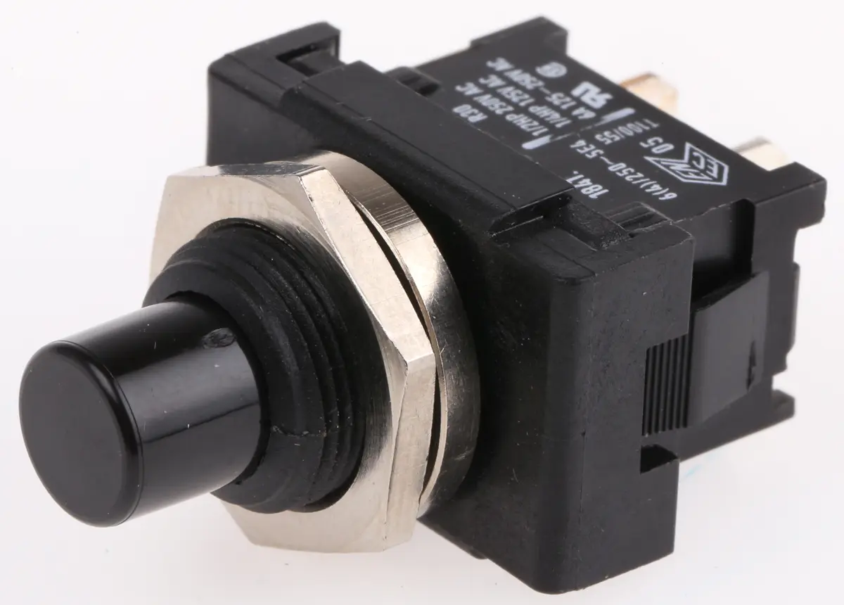 Produktfoto 1 von Marquardt Druckschalter Rastend Panel Ø 16.6 x 23.9 mm, SPST / 6 A 12 V dc 250 V ac, IP40