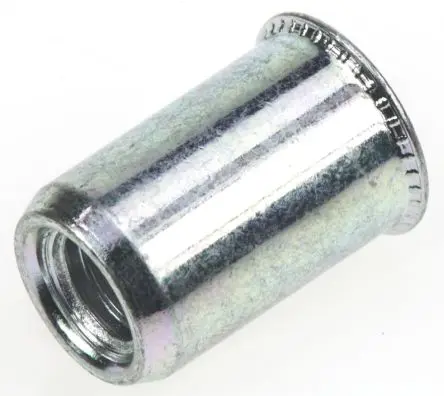 Produktfoto 1 von POP Galvanisiert Gewindeeinsatz Edelstahl, Flansch-Ø 10.5 mm, Bef.Loch-Ø 9.6 mm, 9.5 mm, für Tafelstärken von 2.5 mm,