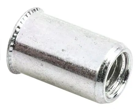 Produktfoto 1 von POP Galvanisiert Gewindeeinsatz Edelstahl, Flansch-Ø 7.8 mm, Bef.Loch-Ø 7.2 mm, 7.2 mm, für Tafelstärken von 2 mm, für