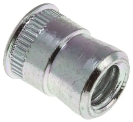 Produktfoto 1 von POP Passiviert, verzinkt Gewindeeinsatz Edelstahl, Flansch-Ø 7.77 mm, Bef.Loch-Ø 7 mm, 6.9 mm, für Tafelstärken von 4.72