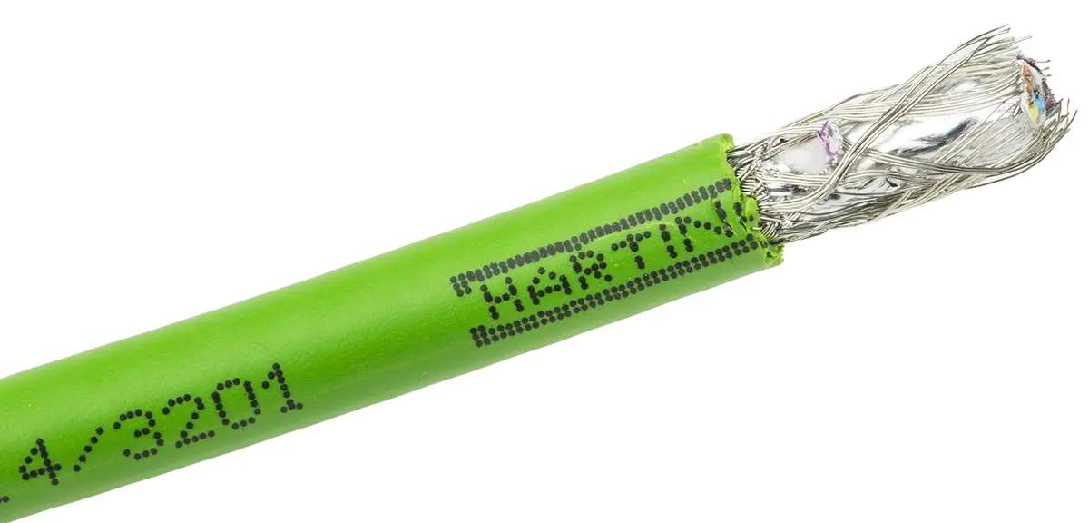 Produktfoto 1 von HARTING Cat.5 Ethernet-Kabel, 20 m, Grün 4 Abgeschirmt Geschirmt, Aussen ø 6.5 mm Außen-ø , Polyvinylchlorid