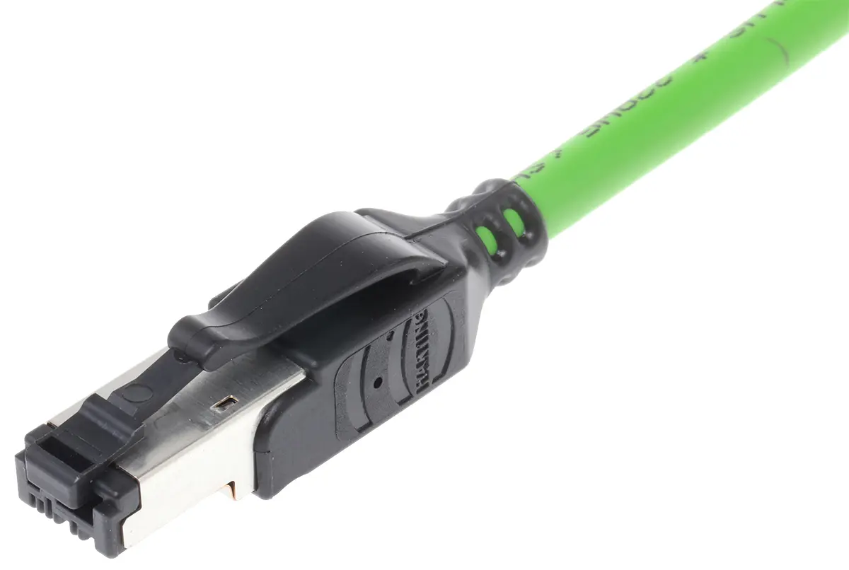 Produktfoto 1 von HARTING Cat.5 Ethernet-Kabel, 3 m, Grün U/FTP Stecker, A RJ45 Stecker, B RJ45, Polyvinylchlorid