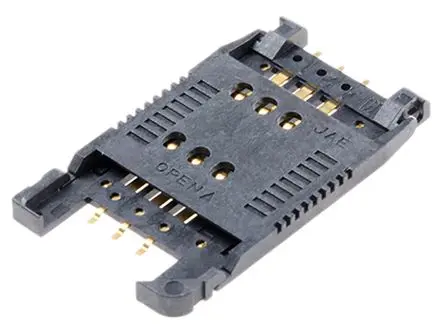 Produktfoto 1 von JAE SF7 SIM, Gerade Steckverbinder für Speicherkarten Stecker, 6-polig / 2-reihig Lot, Raster 2.54 mm