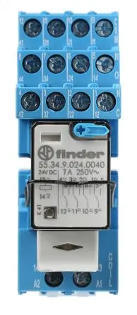 Produktfoto 1 von Finder 58 Interface Relais 24V dc, 4-poliger Schließer DIN-Hutschiene 40mA