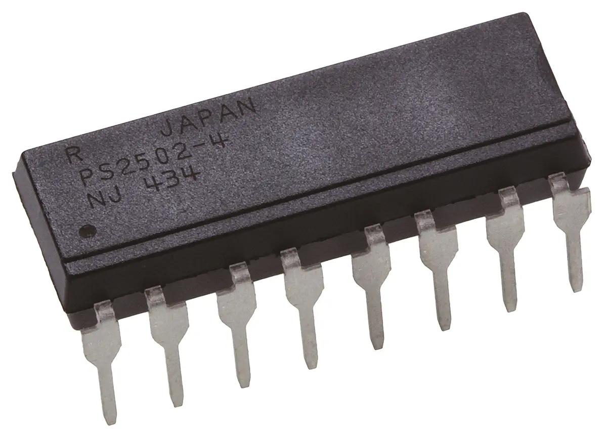 Produktfoto 1 von Renesas PS THT Quad Optokoppler DC-In / Darlington-Out, 16-Pin PDIP, Isolation 5000 Vrms