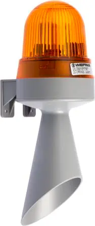 Werma 424 LED, Dauer-Licht Alarm-Leuchtmelder 24V ac/dc Gelb IP65 Wand / 98 dB 98 dB @ 1m