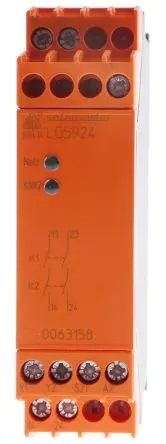Produktfoto 1 von Dold LG5924 Sicherheitsrelais 24V ac/dc, 2 Sicherheitskontakte, 1 Hilfsschalter, Automatisch und überwacht IEC/EN 62