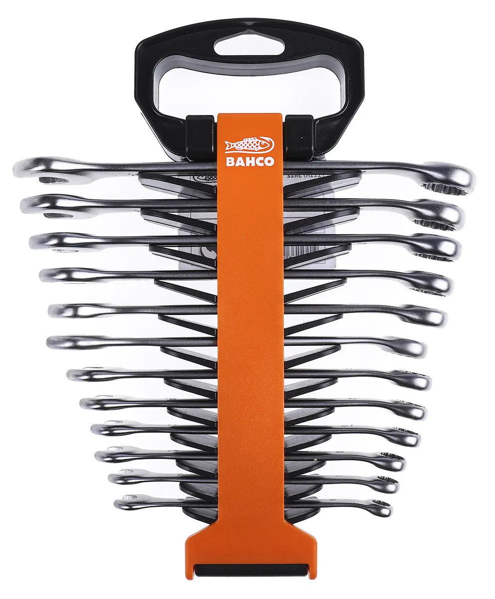 Produktfoto 1 von Bahco Schraubenschlüsselsatz Ringschlüssel CrV-Stahl, 12-teilig 8 To 19 mm