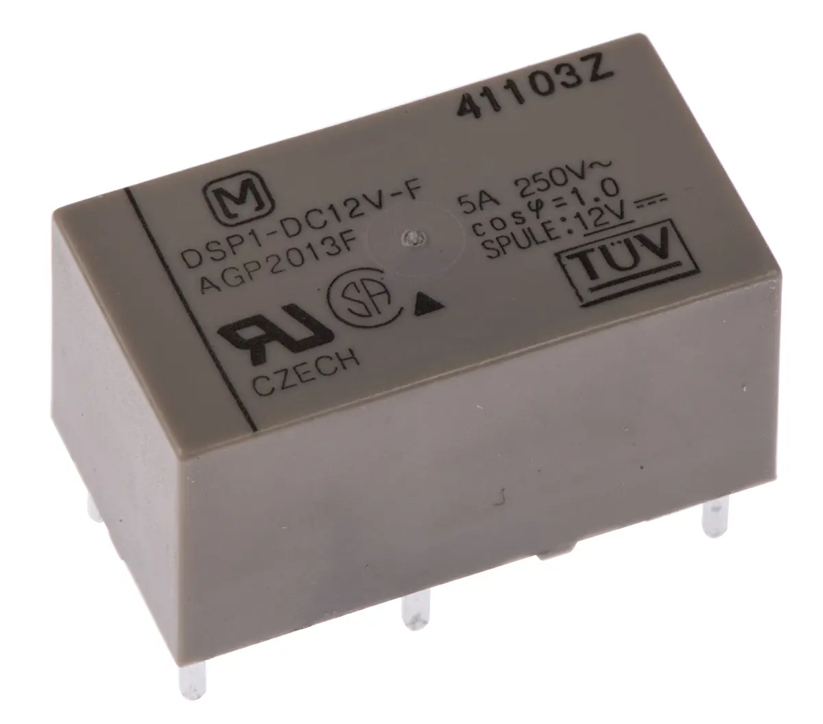 Produktfoto 1 von Panasonic Leistungsrelais 12V dc Spule DPST DIN-Hutschiene 5A 480 Ω 300 mW