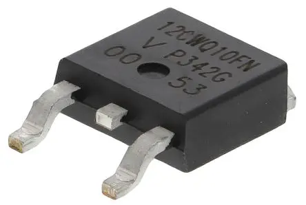 Produktfoto 1 von Vishay VS-12CWQ10FN Oberfläche Diode Schottky-Diode Gemeinsame Kathode, 100 V / 12 A, 3-Pin TO-252