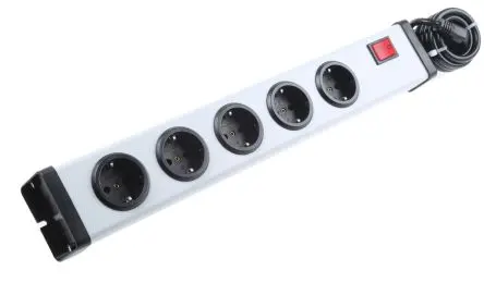 Produktfoto 1 von Ehmann LINEA Universal Typ F Steckdosenleiste Überspannungsschutz, 5-fach 16A CEE 7/7 Deutscher Schuko / Französisch,