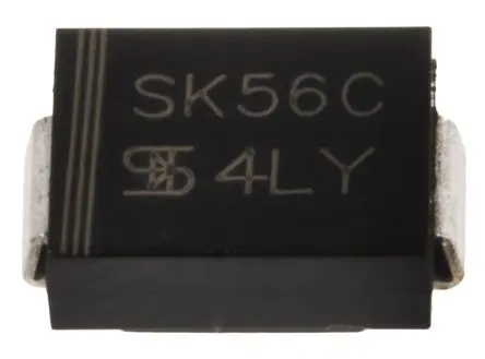 Produktfoto 1 von Taiwan Semiconductor SK56C Oberfläche Diode Schottky-Diode Einfach, 60 V / 5 A, 2-Pin DO-214AA